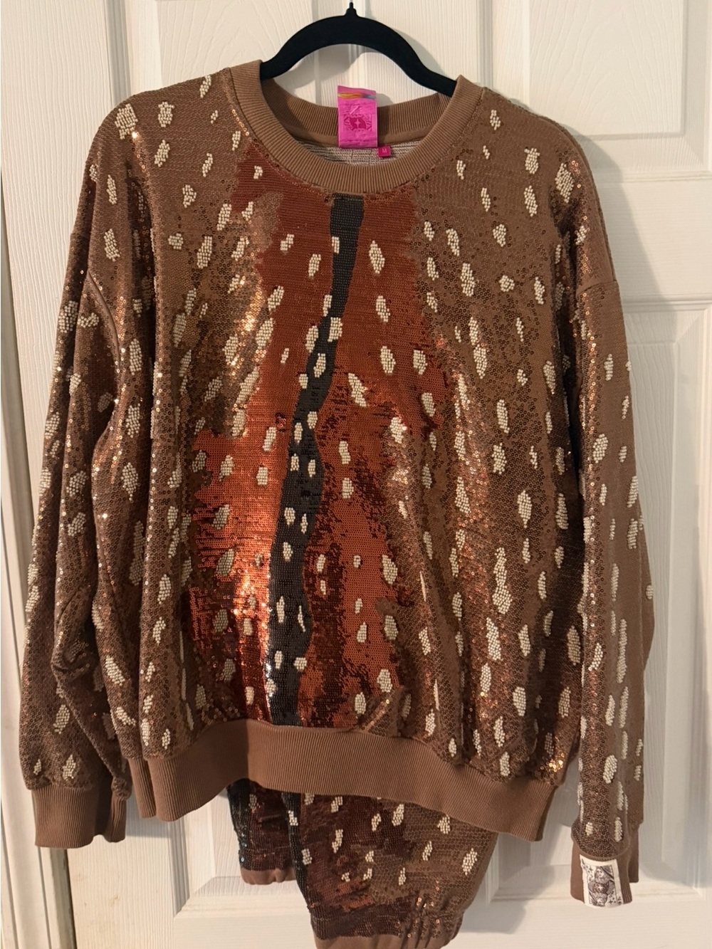 Queen of Sparkles Full Sequin Brown Set